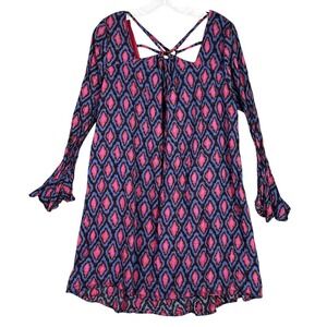 Entro Dress Womens S‎ Boho Bell Sleeve Crisscross Back Flowy Festivalcore Layers